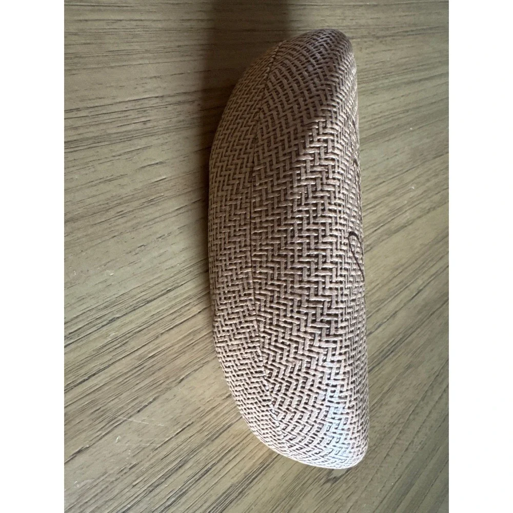 Maui Jim Woven Basketweave Hard Shell Sunglasses Case Tan Brown Clamshell